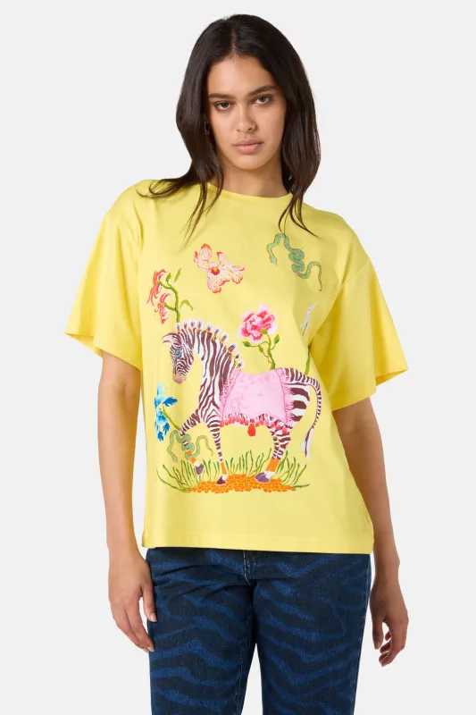 Zebra Print Placement Os Tee sold by gorman