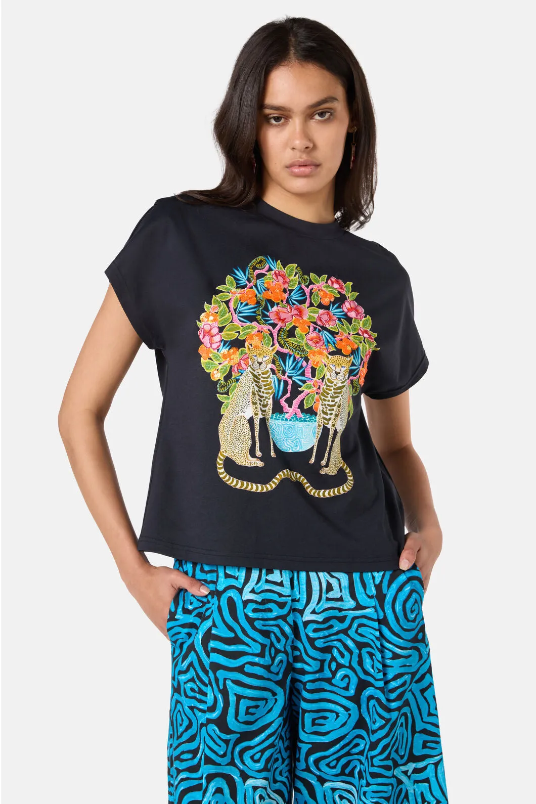 Plum Harvest Placement Boxy Tee sold by gorman