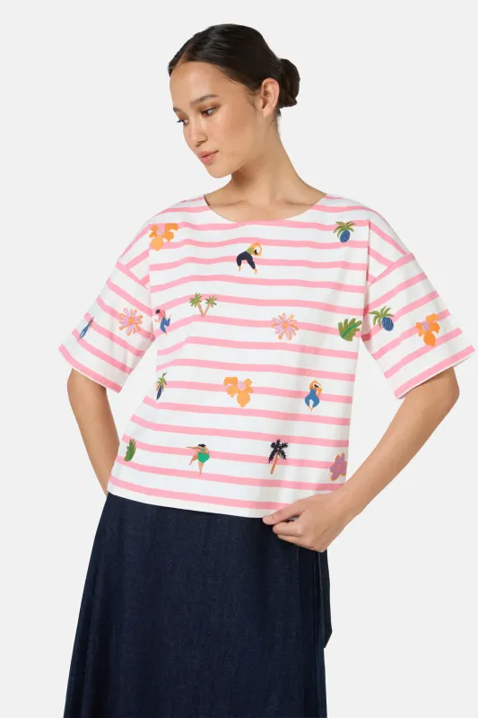 Hidden Paradise Emb Oui Non Tee sold by gorman