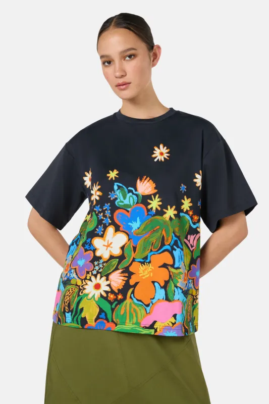 Midnight Garden Placement Oversized Tee sold by gorman