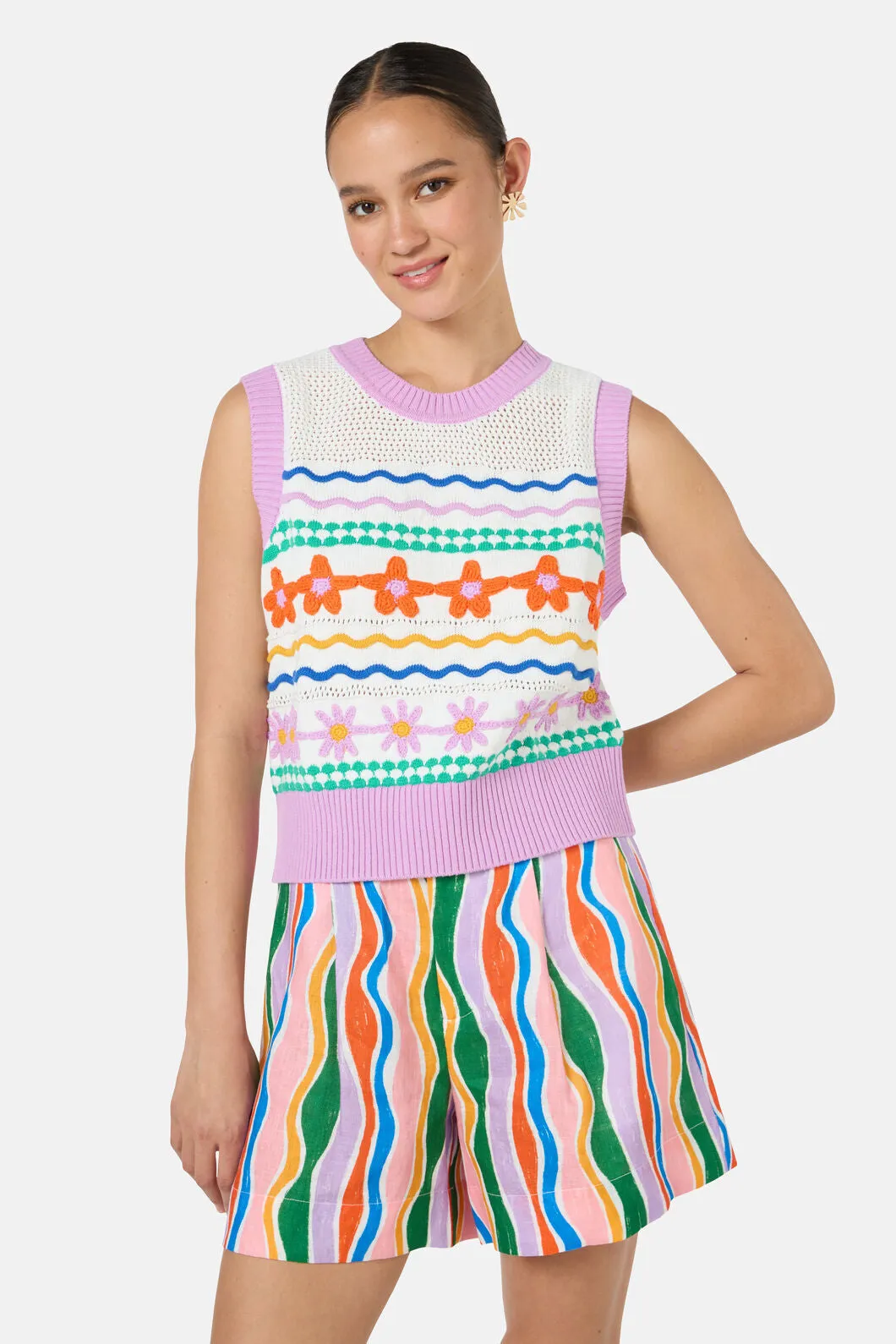 Flower Crochet Knit Vest sold by gorman product image thumbnail 2