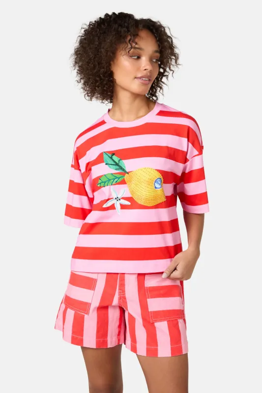 Lemonade Print Relaxed Tee sold by gorman