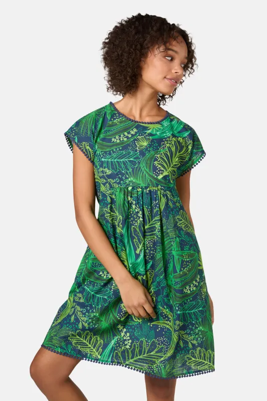 Tree Fern Print Bungalow Dress sold by gorman