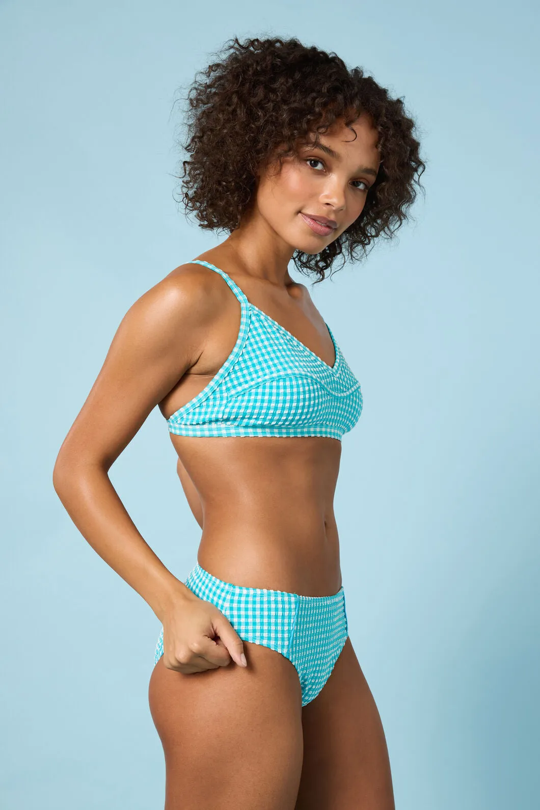 Tidal Tartan Gingham Bikini Top sold by gorman product image thumbnail 2