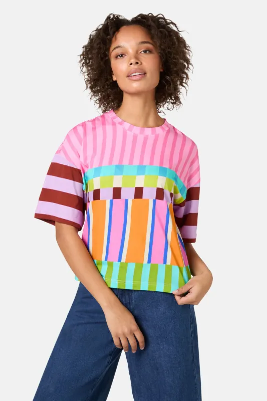 Holiday Stripe Relaxed Tee sold by gorman