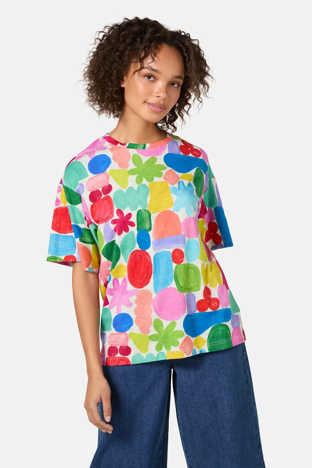 Stamp Your Feet Print Oversized Tee sold by gorman