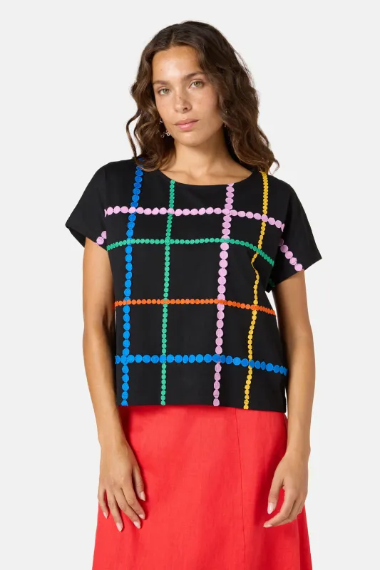 Stripe Embroidered Tee sold by gorman