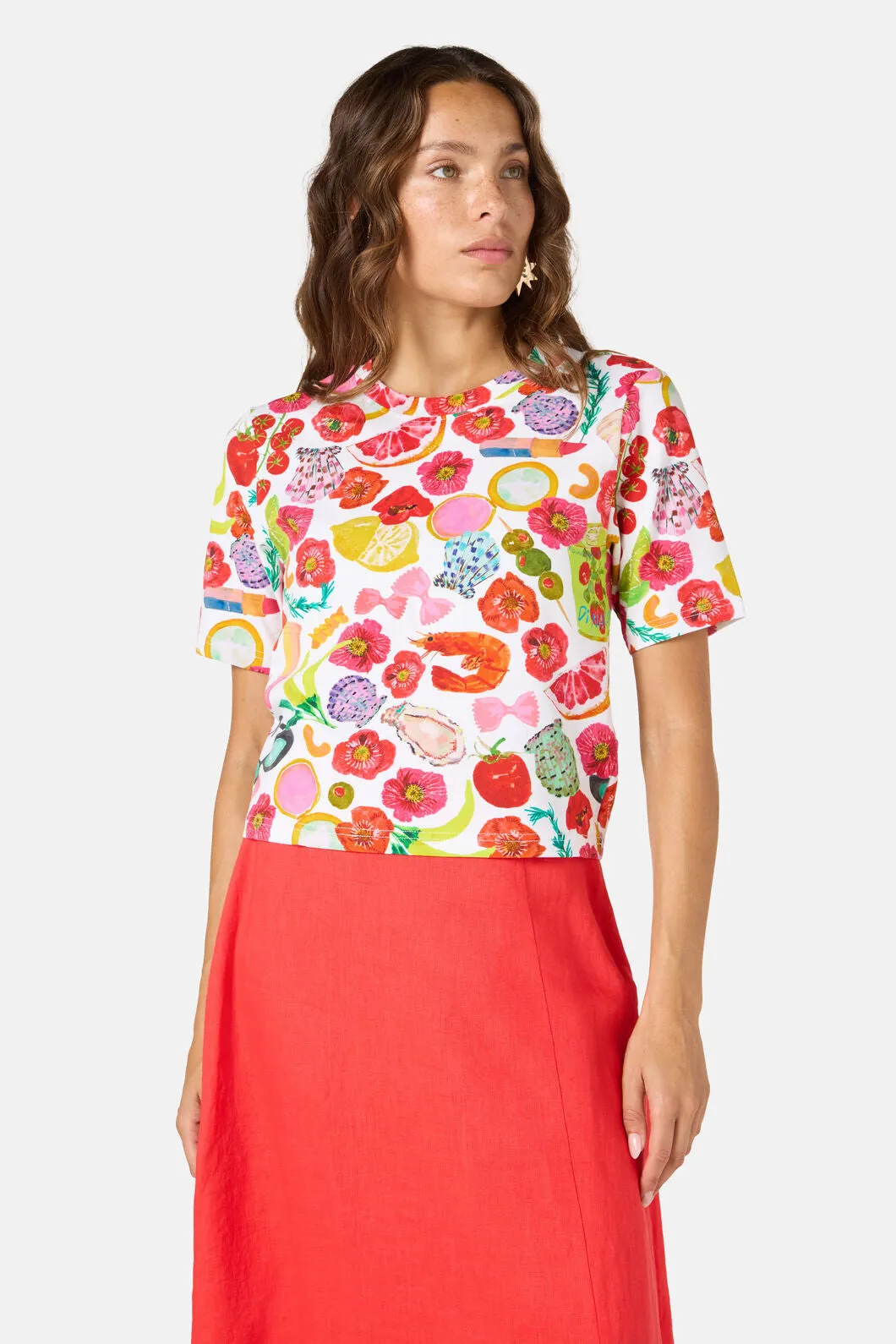 Antipasto Print Crop Tee sold by gorman