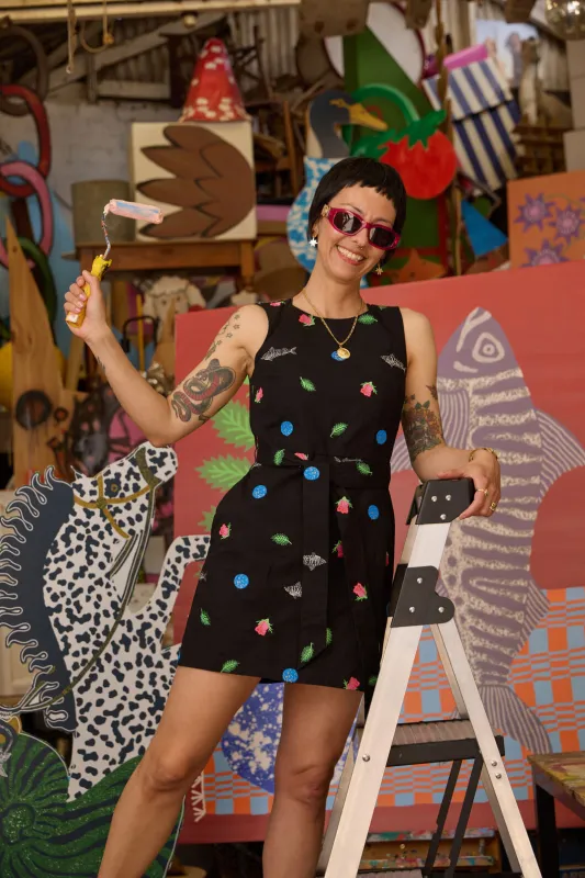 Gone Fishing Print Playsuit made by gorman