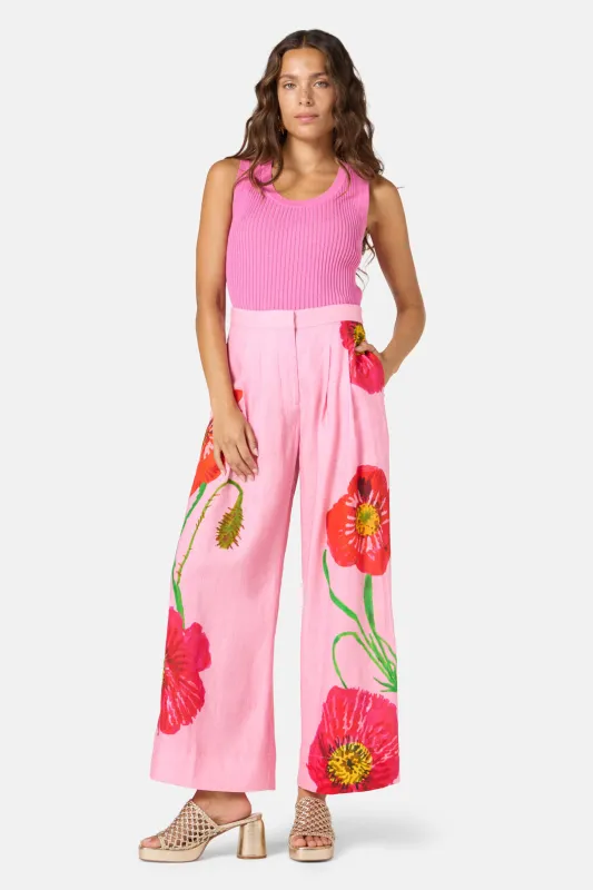 Poppies Print Linen Pants sold by gorman