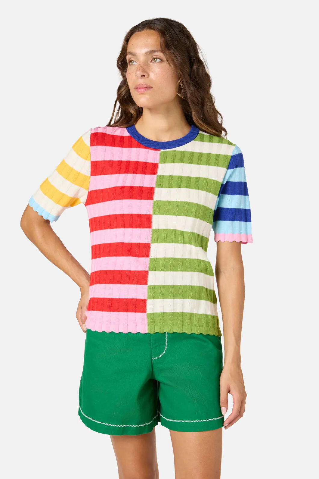 Stripe Pop Knit Top sold by gorman