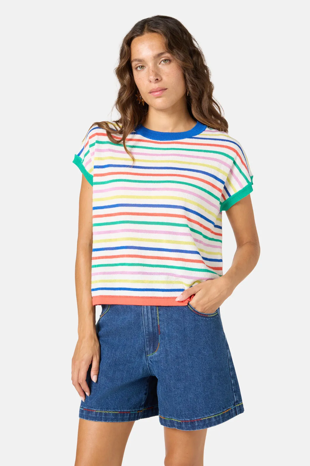 Line And Dandy Stripe Top sold by gorman