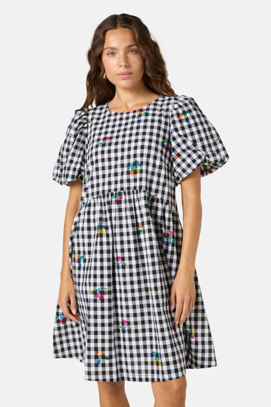 Fleur Check Smock Dress made by gorman