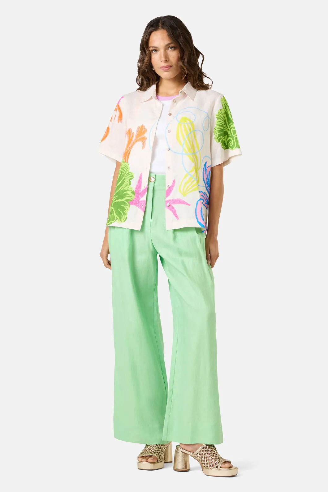 Fleur Tango Print Linen Shirt sold by gorman product image thumbnail 3