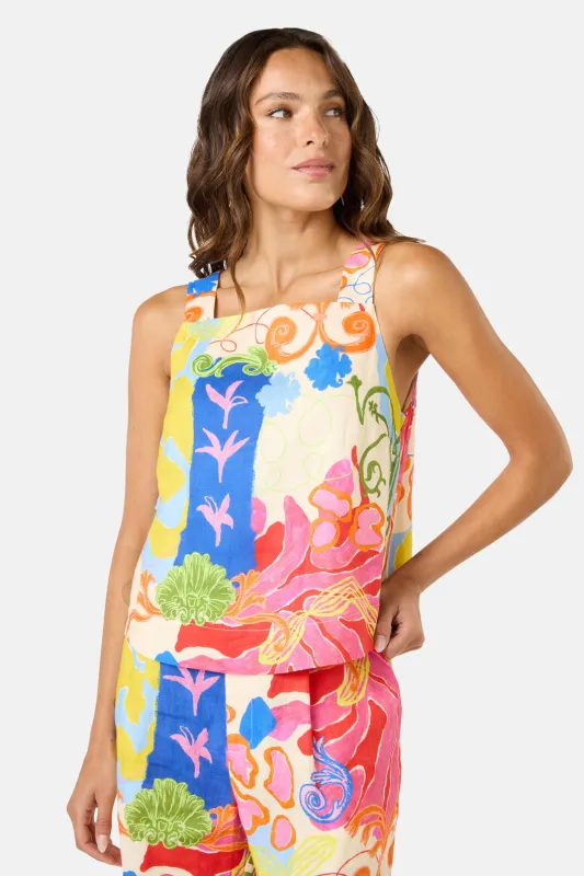 Fleur Tango Linen Tank Top sold by gorman