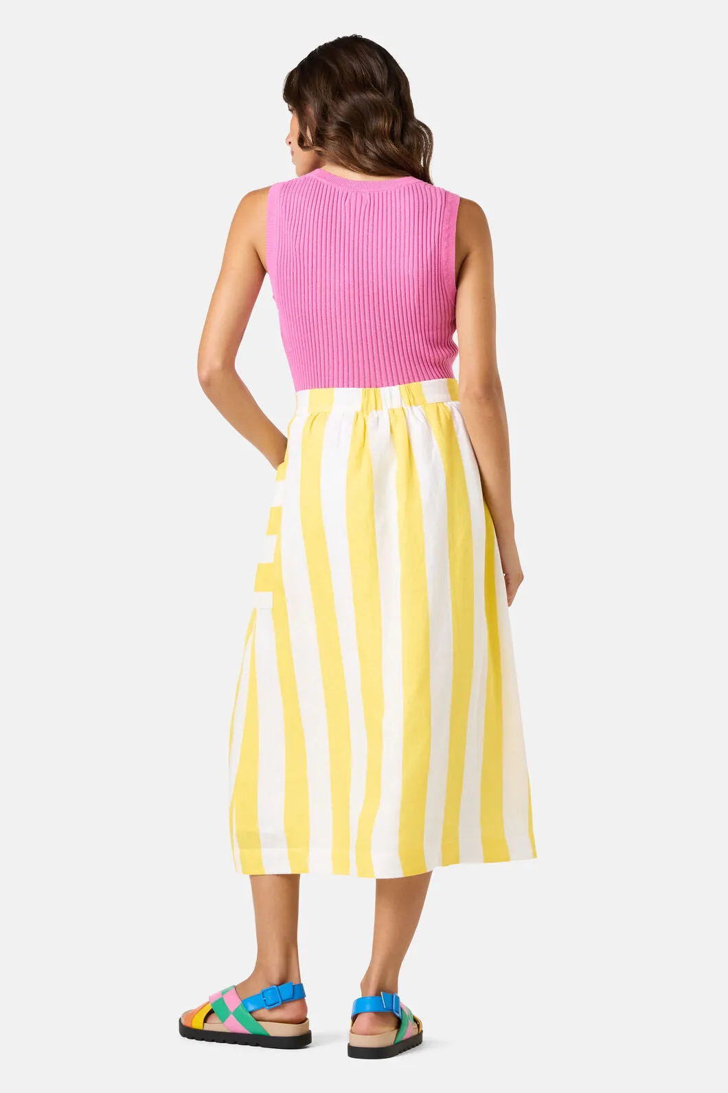 Amara Stripe Linen Skirt sold by gorman product image thumbnail 3
