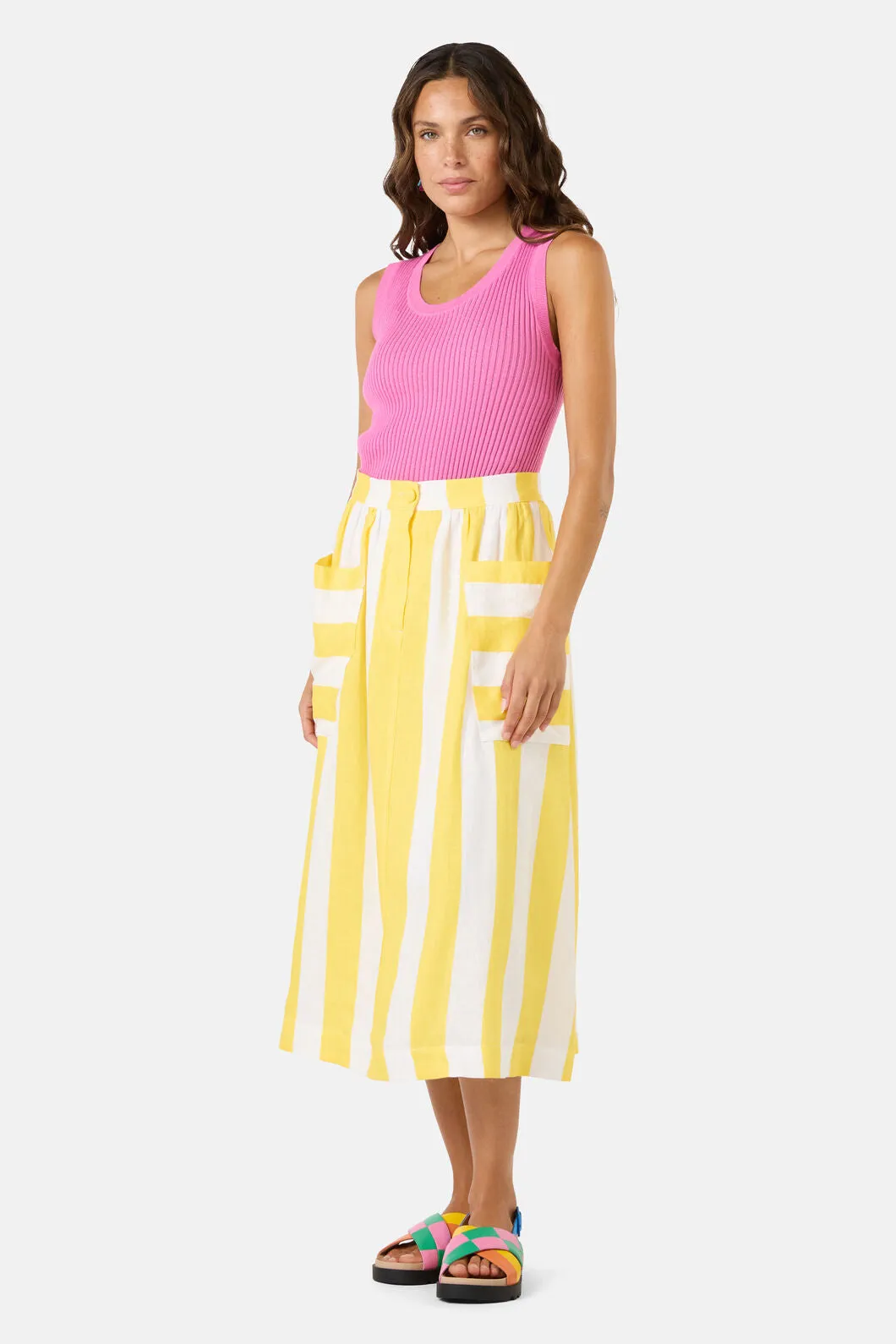 Amara Stripe Linen Skirt sold by gorman product image thumbnail 2