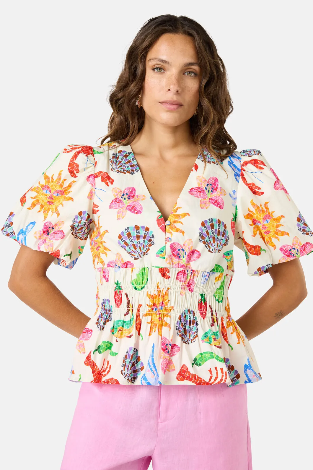 Mosaic Mile Poplin Top sold by gorman