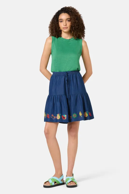 Postcards Chambray Skort sold by gorman