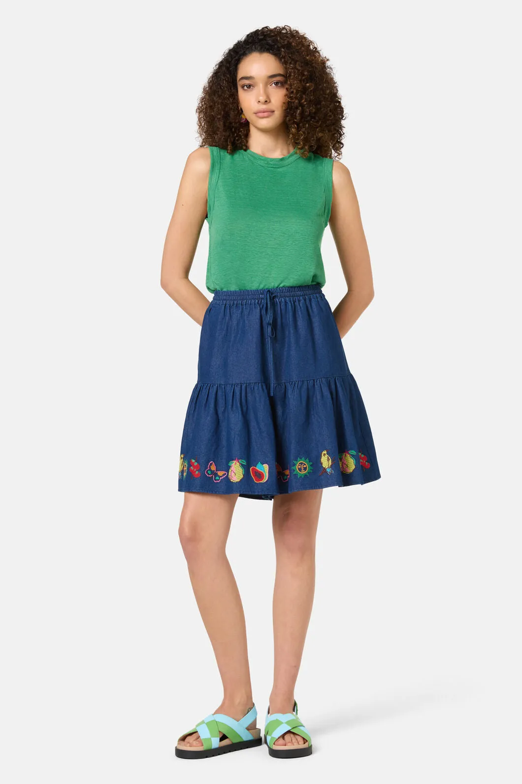 Postcards Chambray Skort sold by gorman