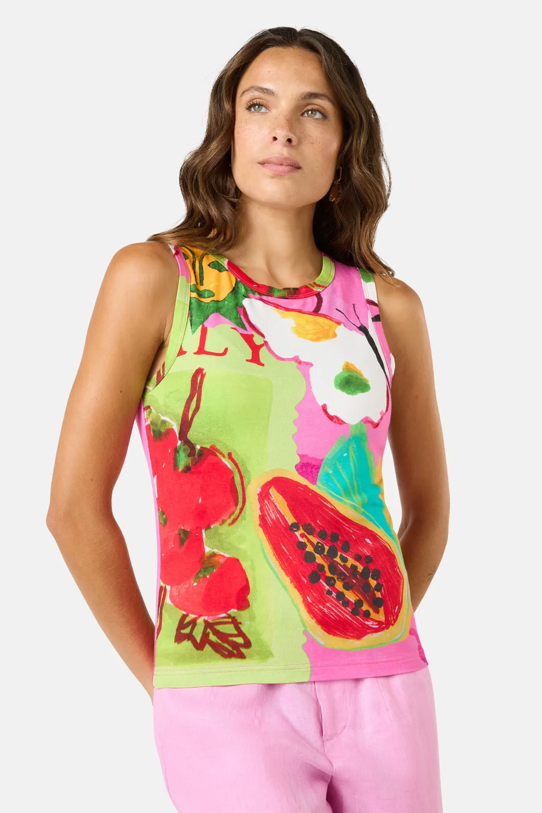 Pen Pals Printed Jersey Tank sold by gorman
