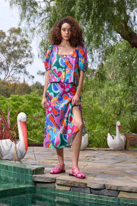 Caravan Holiday Linen Top sold by gorman