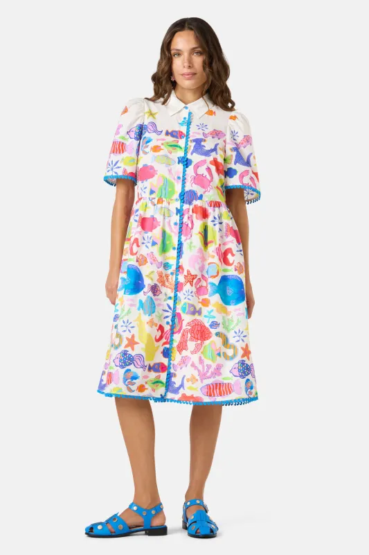 Fish Ahoy Print Cotton Dress sold by gorman