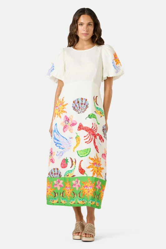 Mosaic Mile Linen Long Dress sold by gorman