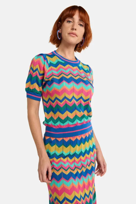 Tropic Zigzag Knit Top sold by gorman