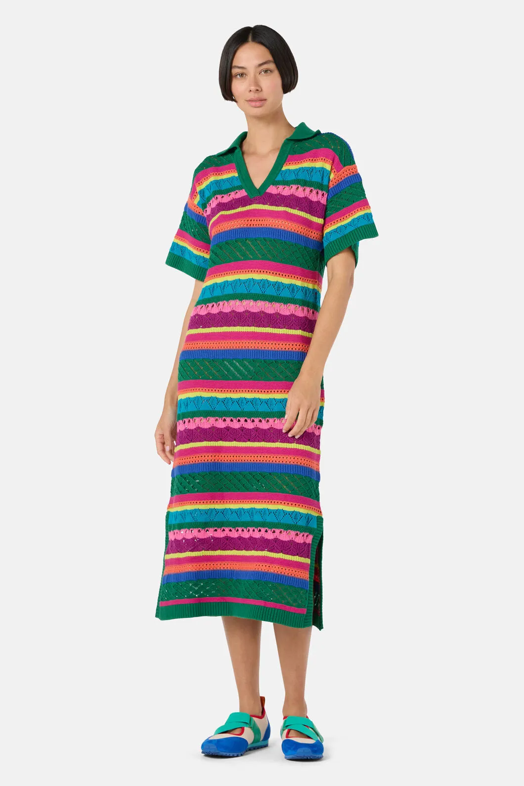 Stripetastic Cotton Knit Dress sold by gorman