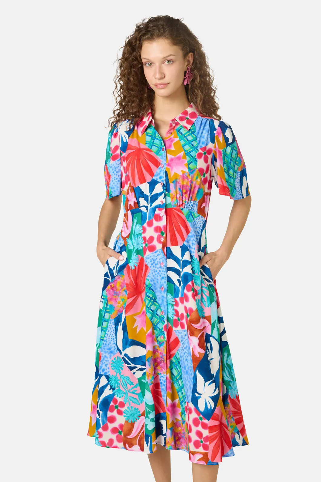 Montage Print Shirt Dress sold by gorman product image thumbnail 4