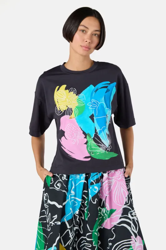 Linework Embroidered Relaxed Tee sold by gorman