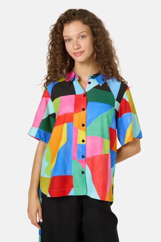 Abstract Symphony Oversized Shirt made by gorman