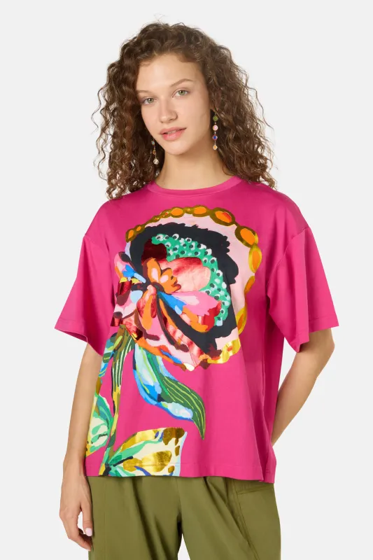 Floral Symphony Placement Oversized Tee sold by gorman