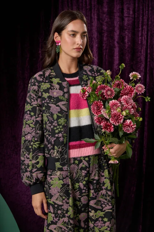 Floral Flight Denim Bomber made by gorman