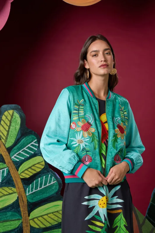 Whimsical Embroidered Bomber made by gorman