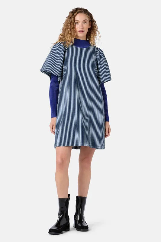 Stripe Life Denim Dress made by gorman