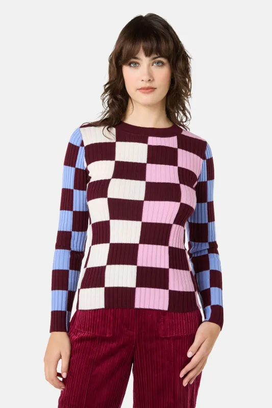 Check Merino Knit Top made by gorman
