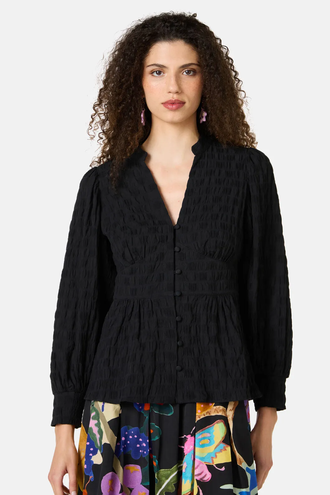 Clover Seersucker Blouse sold by gorman