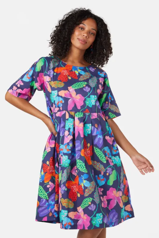 Trippy Flowers Sadie Dress sold by gorman