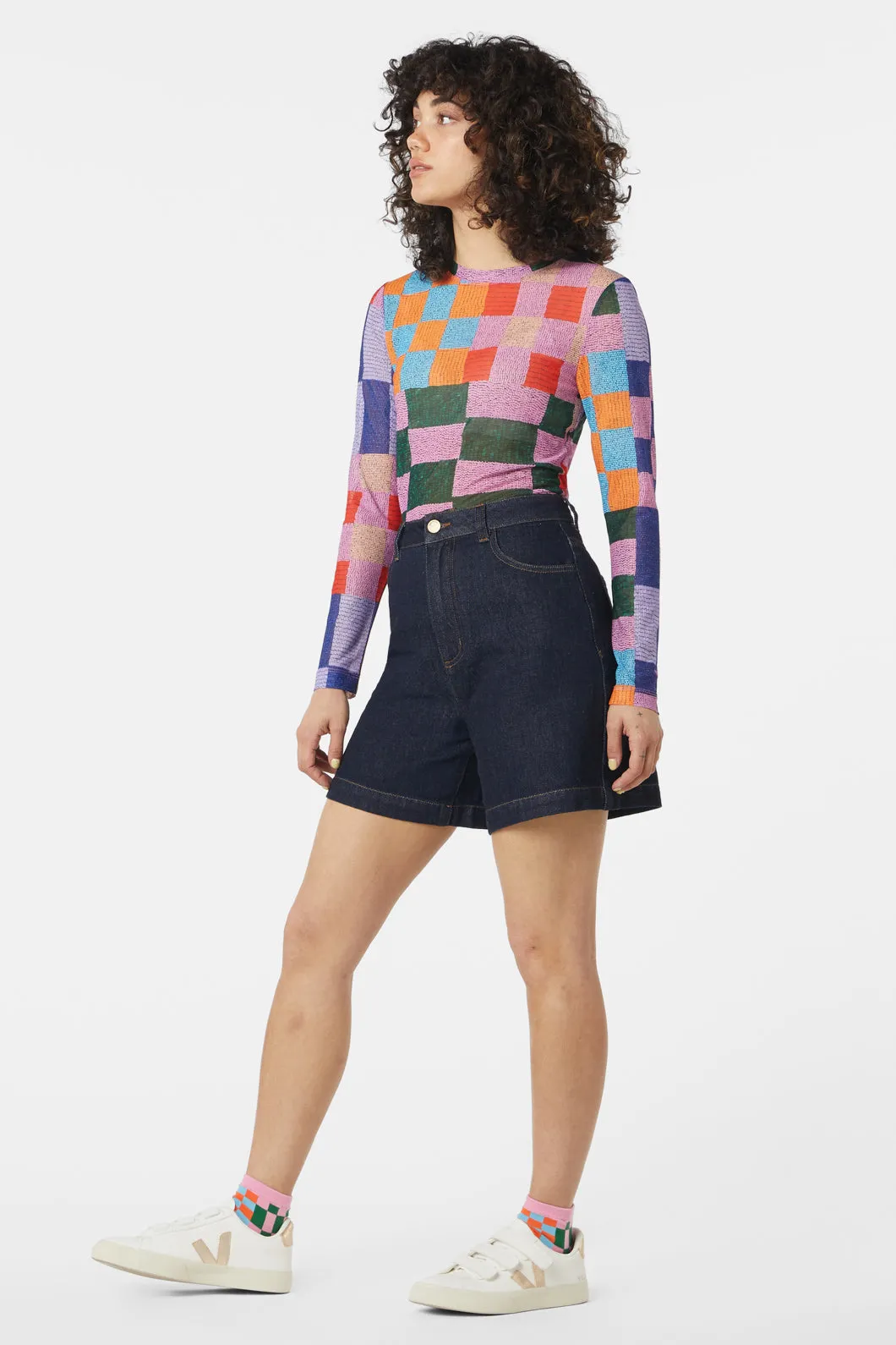 Beaded Check Mesh Top sold by gorman product image thumbnail 3