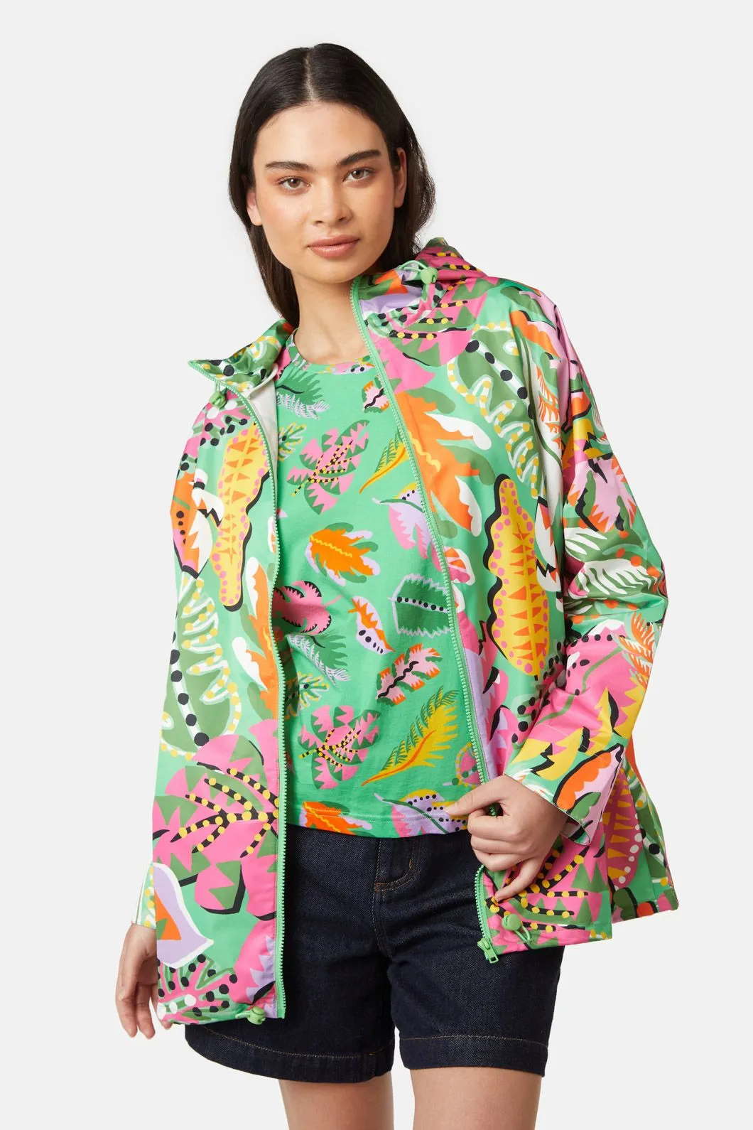 Tropical Leaves Raincoat sold by gorman