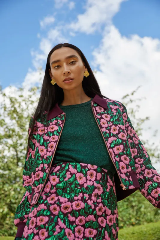Wild Roses Jacquard Bomber Jacket sold by gorman