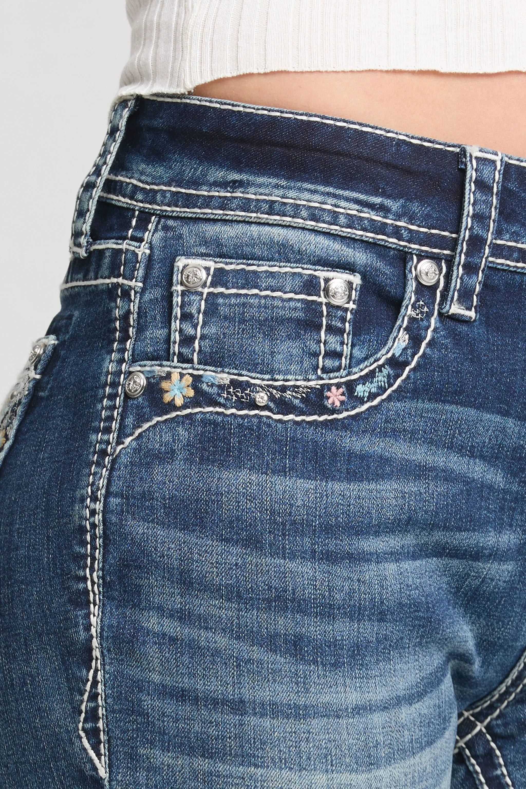 Paisley Border Embroidery Bootcut Jeans sold by Grace in LA product image thumbnail 5