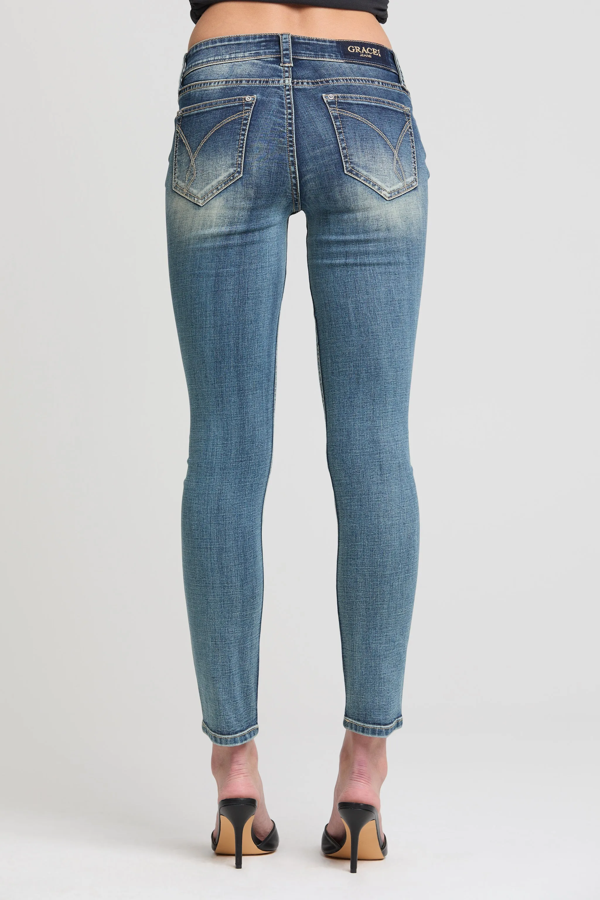 Subtle Stitch Skinny Jeans sold by Grace in LA product image thumbnail 5