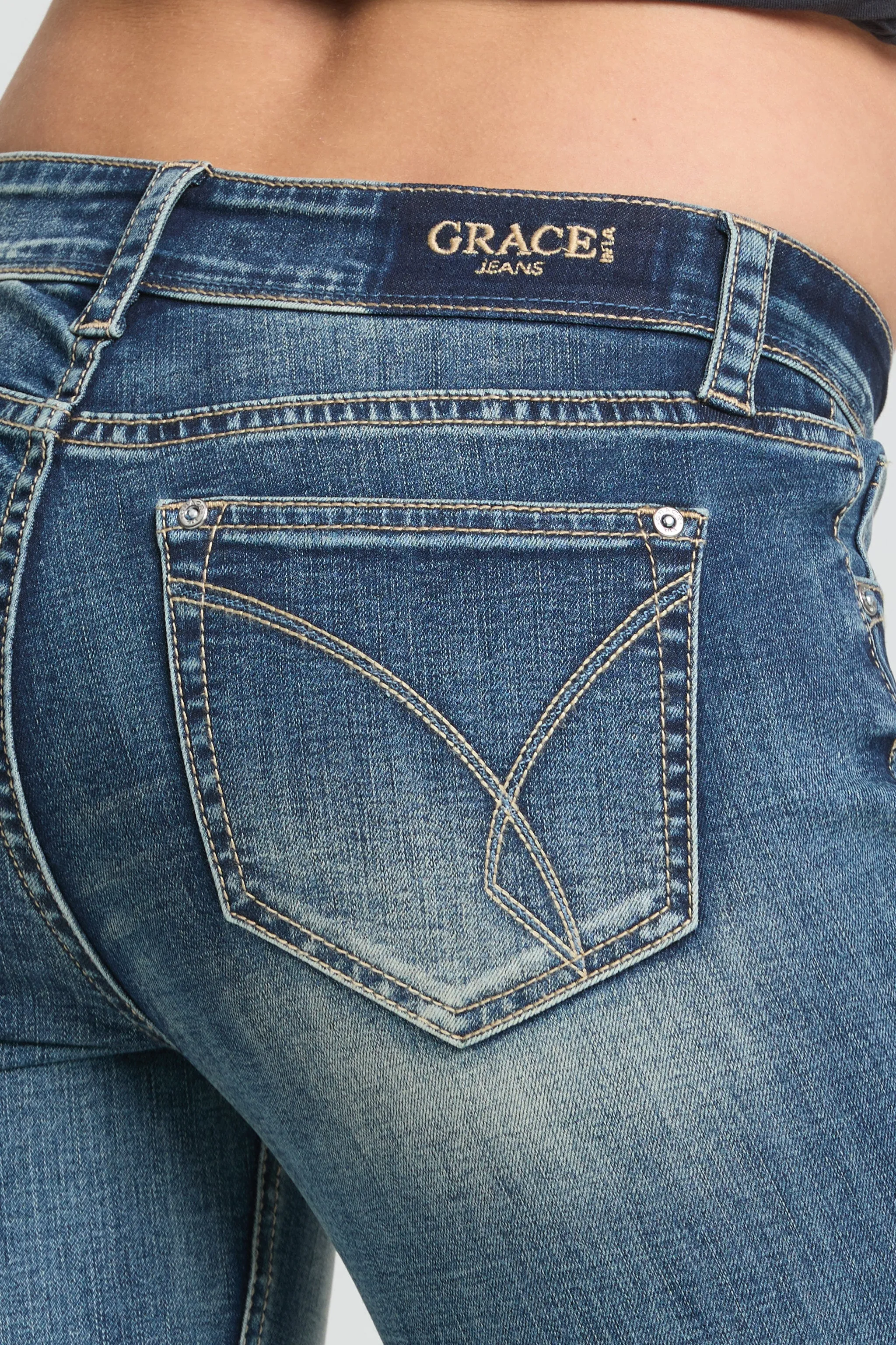 Subtle Stitch Skinny Jeans sold by Grace in LA product image thumbnail 2