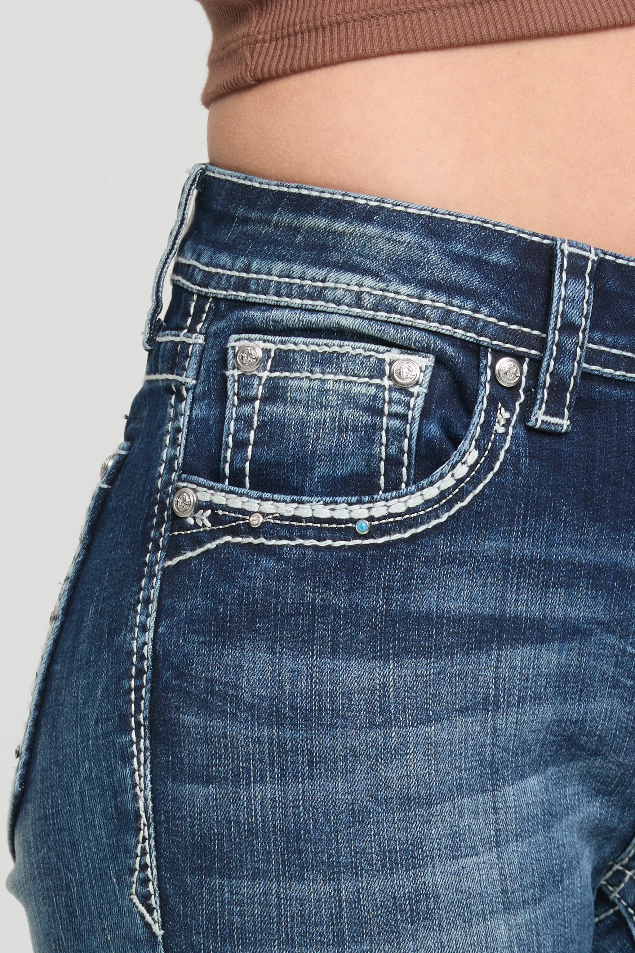 Cross Embroidery Bootcut Jeans sold by Grace in LA product image thumbnail 5