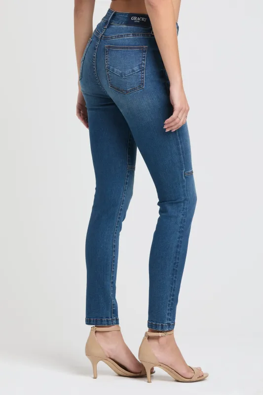 Moto-Inspired Seaming Skinny Jeans made by Grace in LA