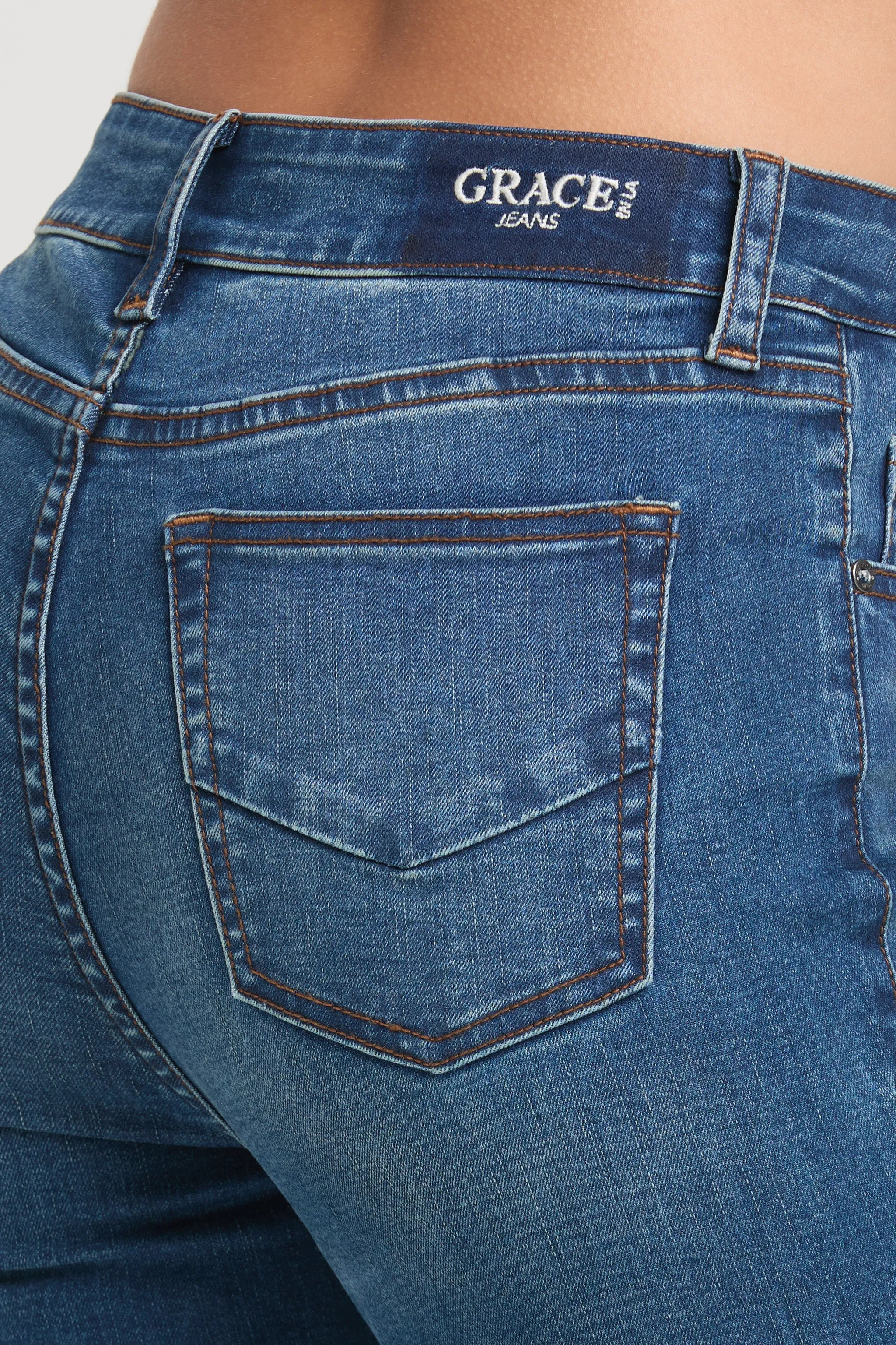 Moto-Inspired Seaming Skinny Jeans sold by Grace in LA product image thumbnail 2