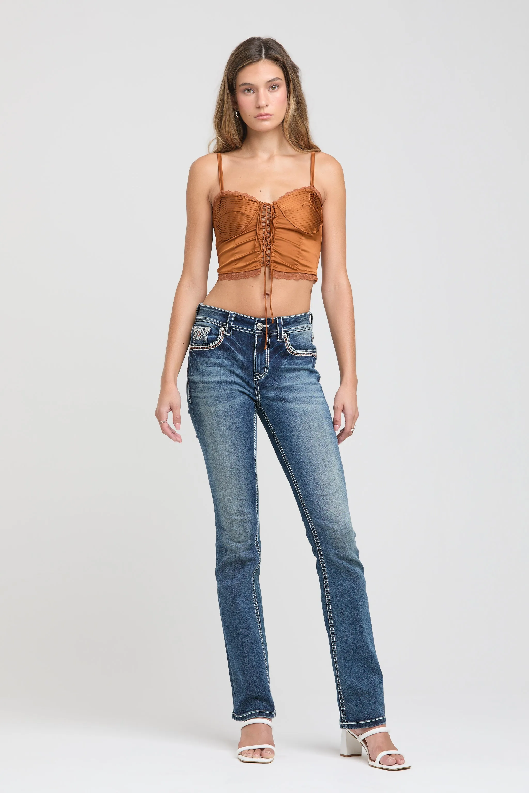 Aztec Embroidery Bootcut Jeans sold by Grace in LA product image thumbnail 3